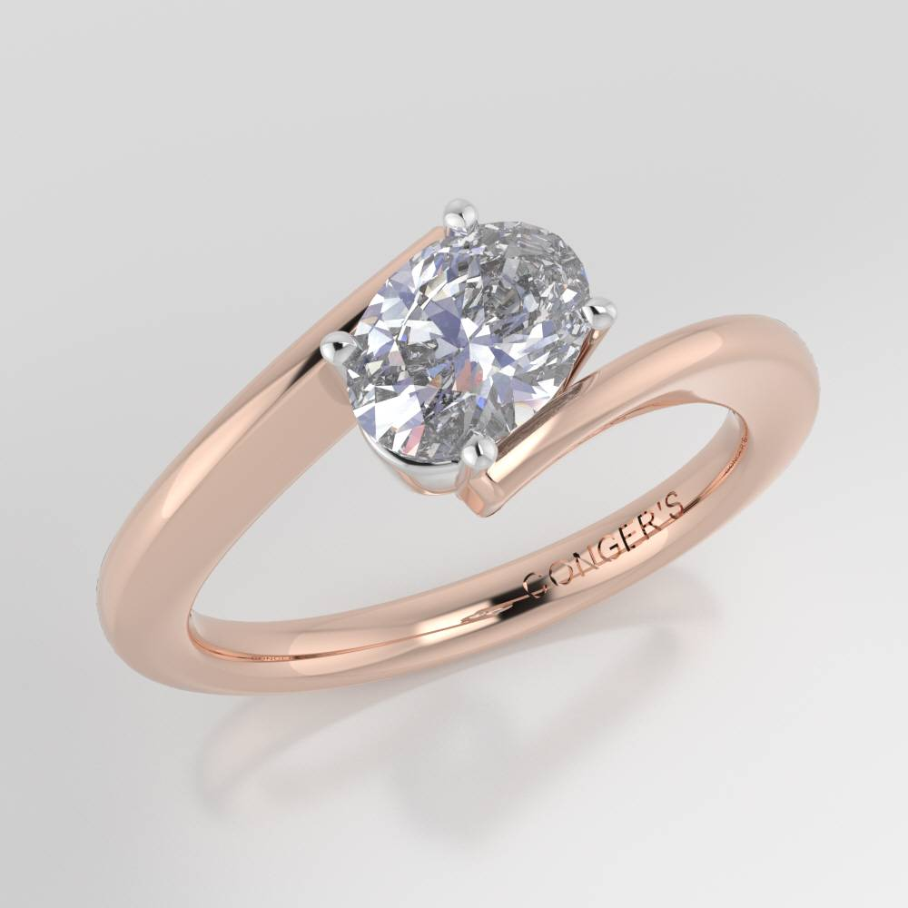 Custom Bypass Solitaire Engagement Ring
